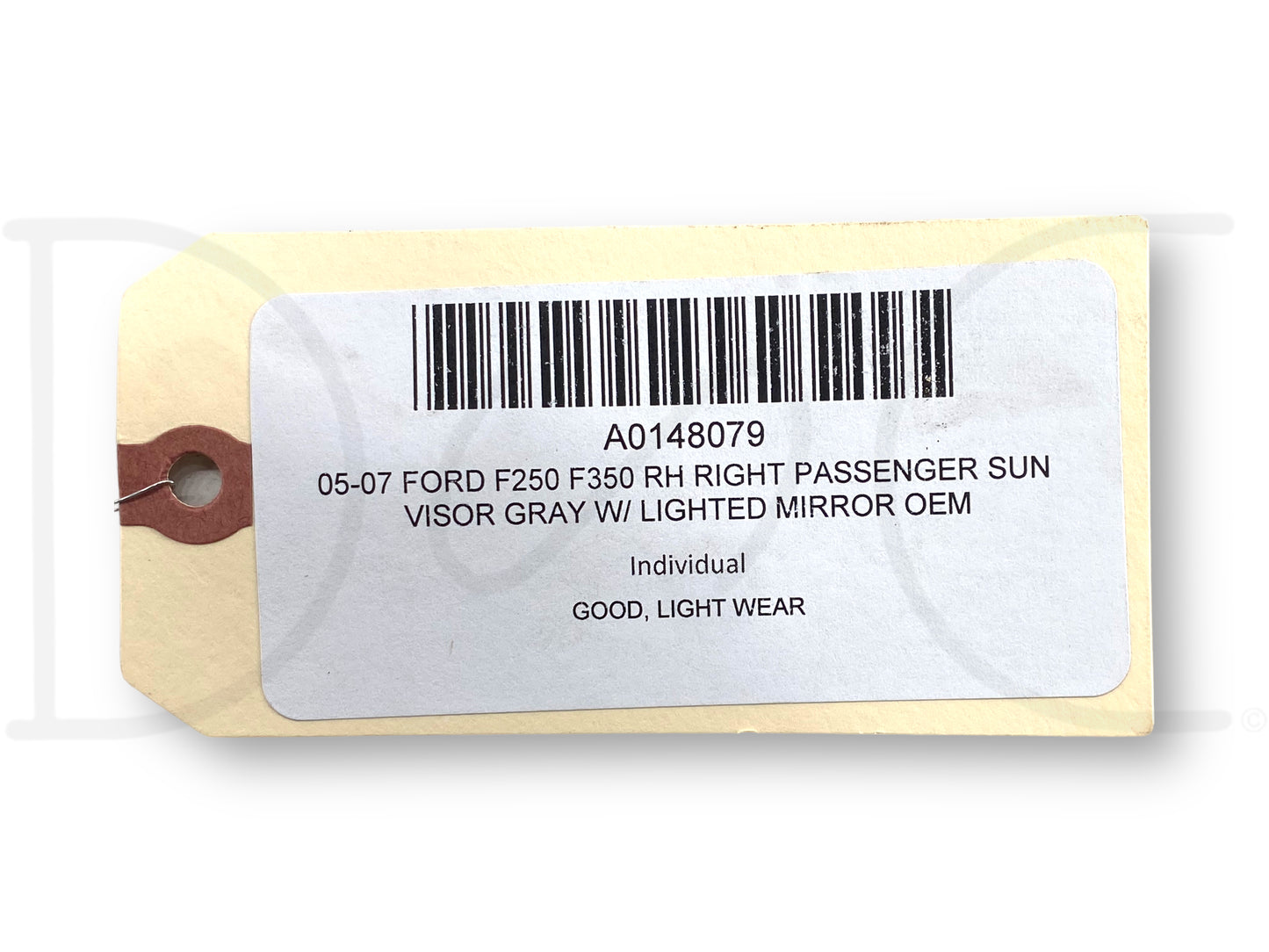 05-07 Ford F250 F350 RH Right Passenger Sun Visor Gray W/ Lighted Mirror OEM