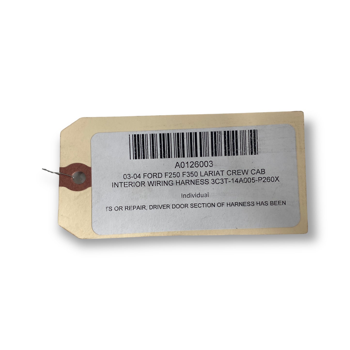 03-04 Ford F250 F350 Lariat Crew Cab Interior Wiring Harness 3C3T-14A005-P260X