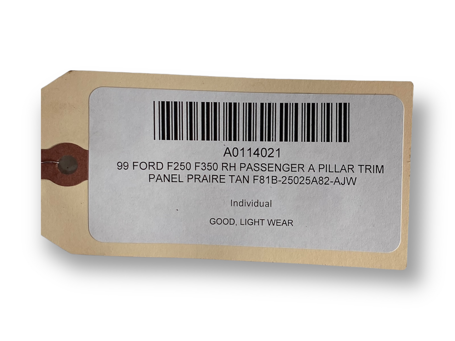 99 Ford F250 F350 RH Passenger A Pillar Trim Panel Prairie Tan F81B-25025A82-AJW