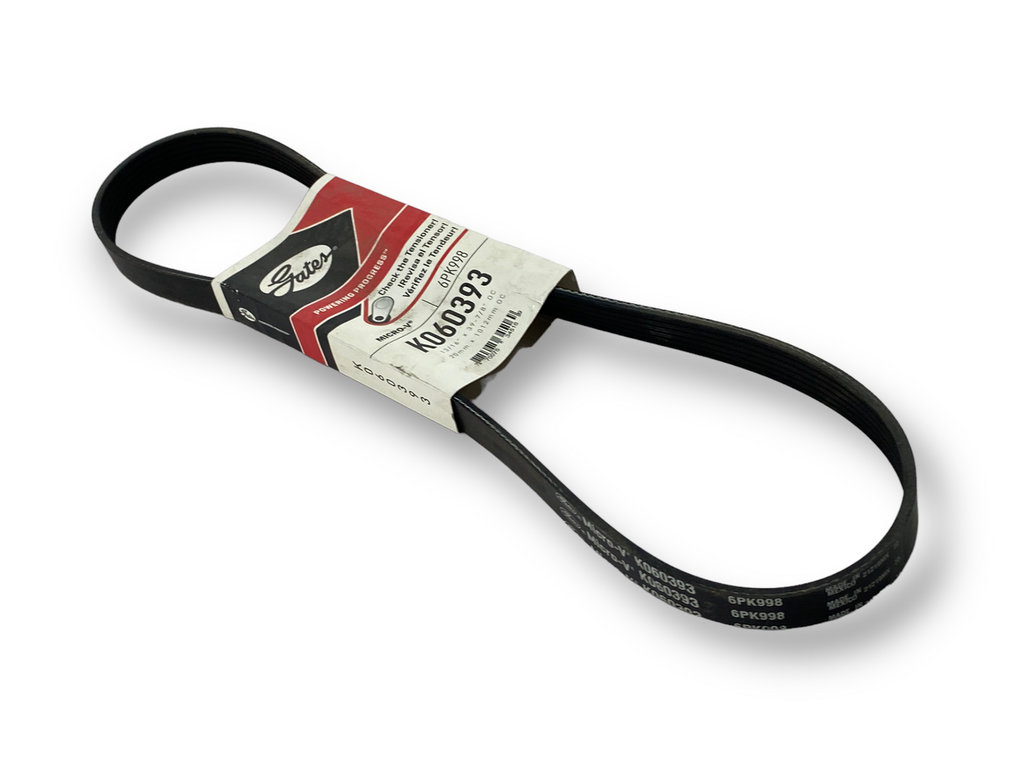 Gates K060393 Serpentine Micro-V Belt 6PK998