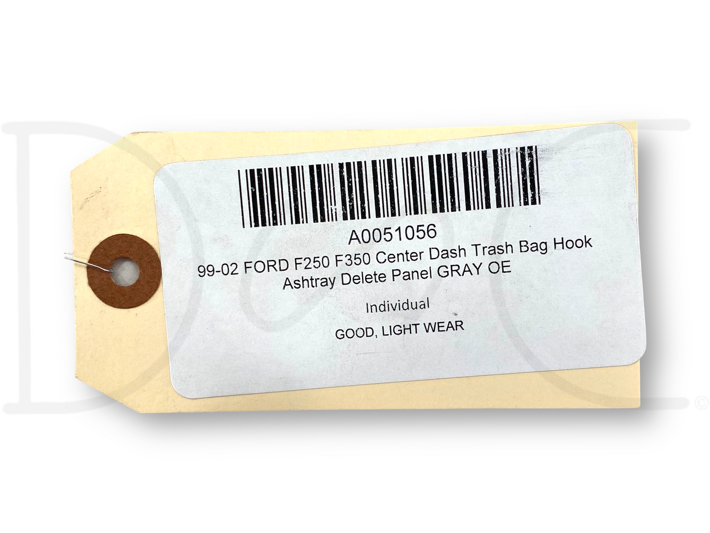 99-02 Ford F250 F350 Center Dash Trash Bag Hook Ashtray Delete Panel Gray OE