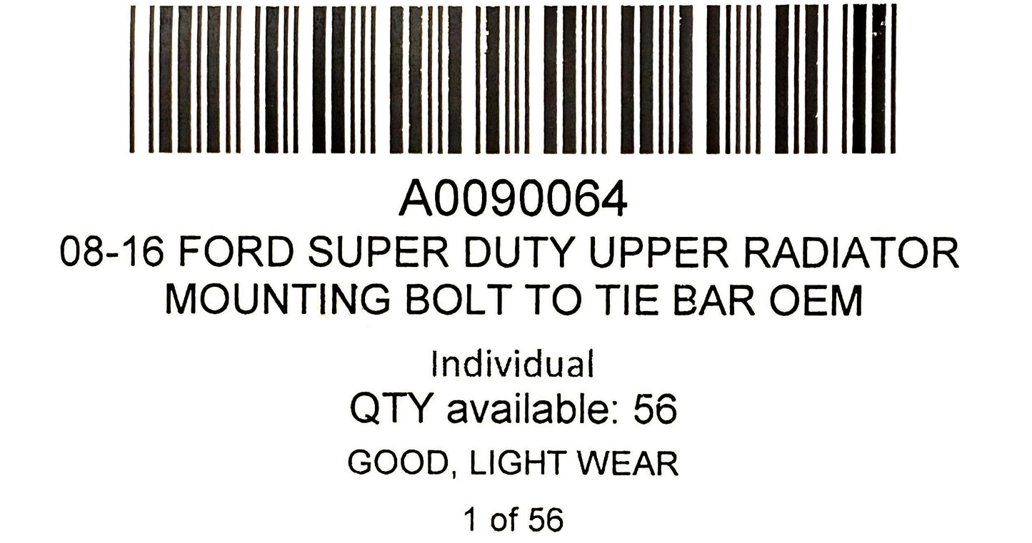 08-16 Ford Super Duty Upper Radiator Mounting Bolt To Tie Bar OEM