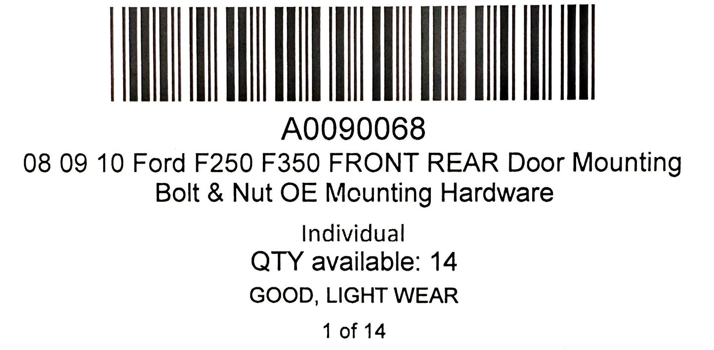 08 09 10 Ford F250 F350 Front Rear Door Mounting Bolt & Nut OE Mounting Hardware