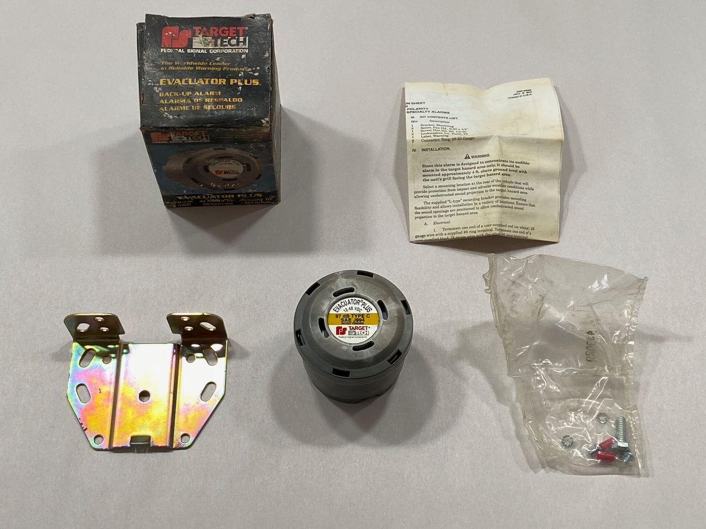 Federal Signal Evacuator Plus Back Up Alarm NOS 210331 Target Tech 12V-48V