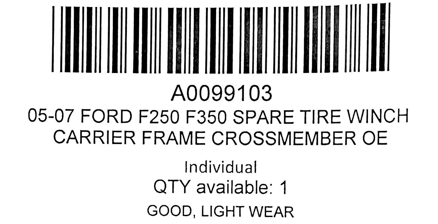 05-07 Ford F250 F350 Spare Tire Winch Carrier Frame Crossmember OE
