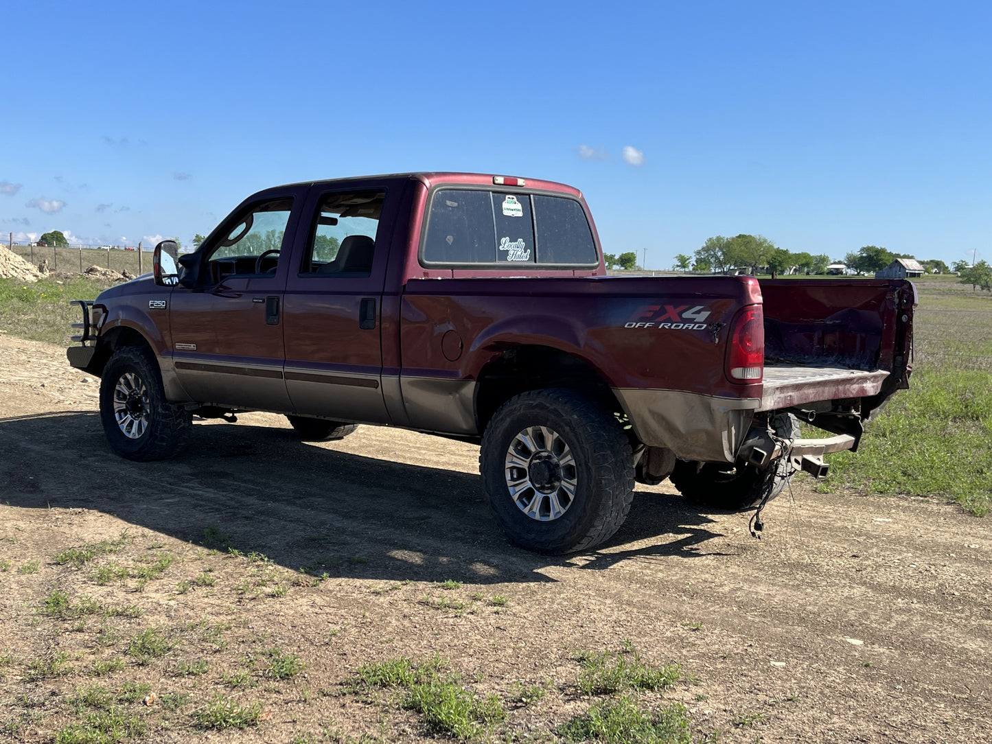 1999-2004 Ford F250 F350 Rear RH CC Door Dark Toreador Red / Tan