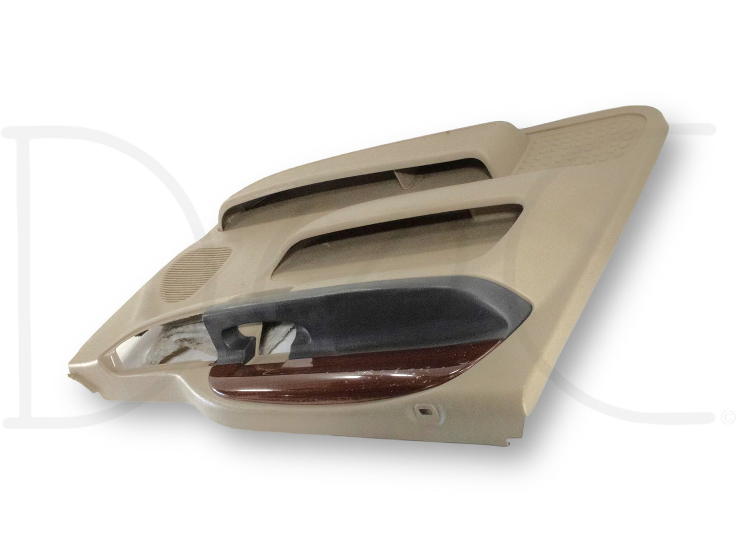 05-07 Ford F250 F350 Lariat LH Left Driver Front Door Panel Tan Wood Grain OE