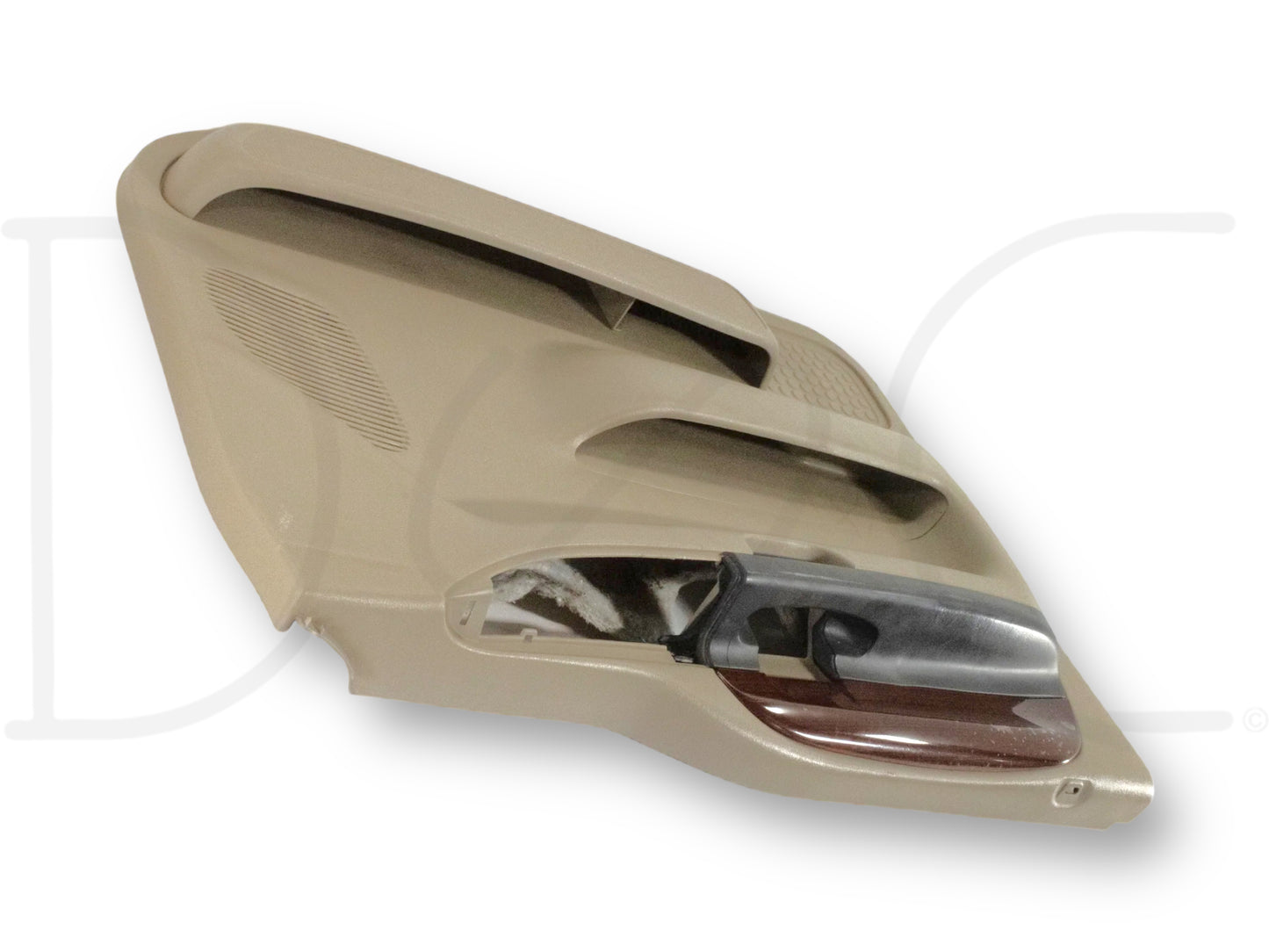 05-07 Ford F250 F350 Lariat LH Left Driver Front Door Panel Tan Wood Grain OE