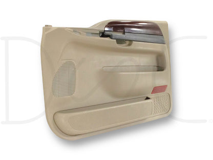 05-07 Ford F250 F350 Lariat RH Right Passenger Front Door Panel Tan OE