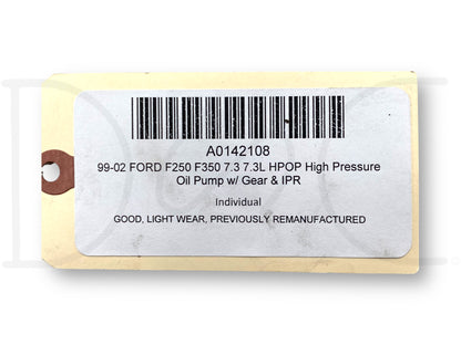 99-02 Ford F250 F350 7.3 7.3L HPOP High Pressure Oil Pump W/ Gear & IPR