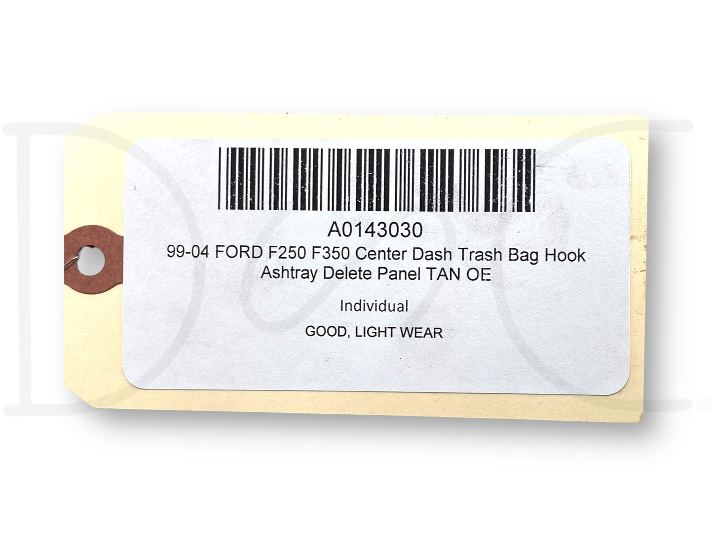 99-04 Ford F250 F350 Center Dash Trash Bag Hook Ashtray Delete Panel Tan OE
