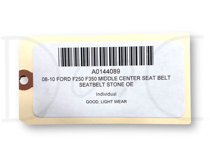 08-10 Ford F250 F350 Middle Center Seat Belt Seatbelt Stone OE