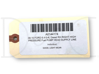 08-10 Ford 6.4 6.4L Diesel RH Right High Pressure Fuel Pump Head Supply Line