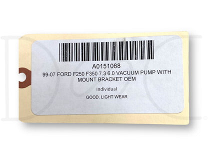 99-07 Ford F250 F350 7.3 6.0 Vacuum Pump With Mount Bracket OEM