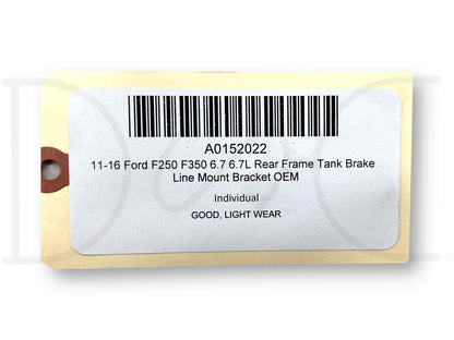11-16 Ford F250 F350 6.7 6.7L Rear Frame Tank Brake Line Mount Bracket OEM