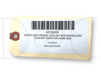 Gates 20521 Engine Coolant Bypass Molded Coolant Radiator Hose Nos