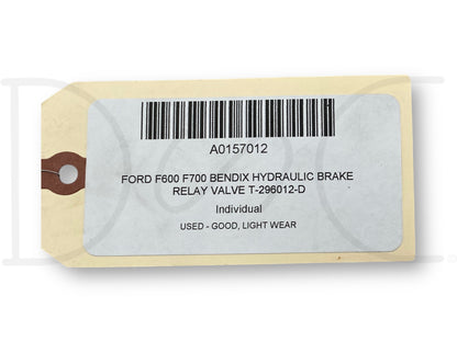 Ford F600 F700 Bendix Hydraulic Brake Relay Valve T-296012-D