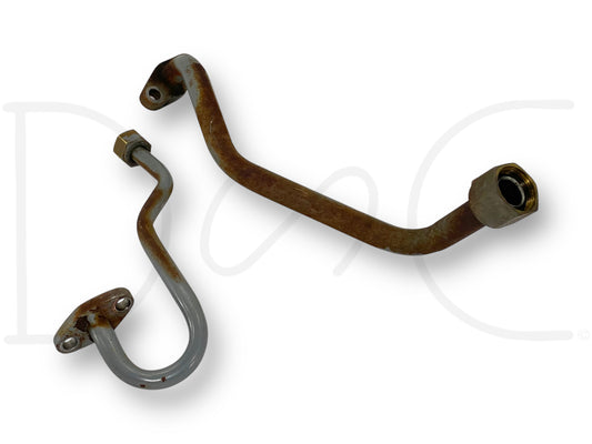 88-90 Ford F600 F700 6.6 6.6L 401 Turbo Oil Supply & Drain Line Tube Set OEM