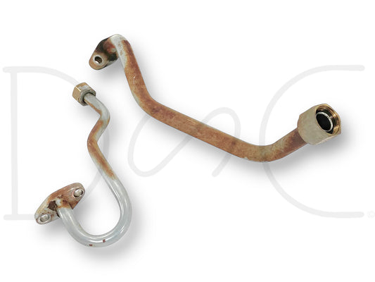 88-90 Ford F600 F700 6.6 6.6L 401 Turbo Oil Supply & Drain Line Tube Set OEM