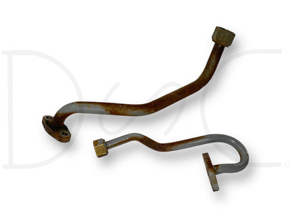 88-90 Ford F600 F700 6.6 6.6L 401 Turbo Oil Supply & Drain Line Tube Set OEM