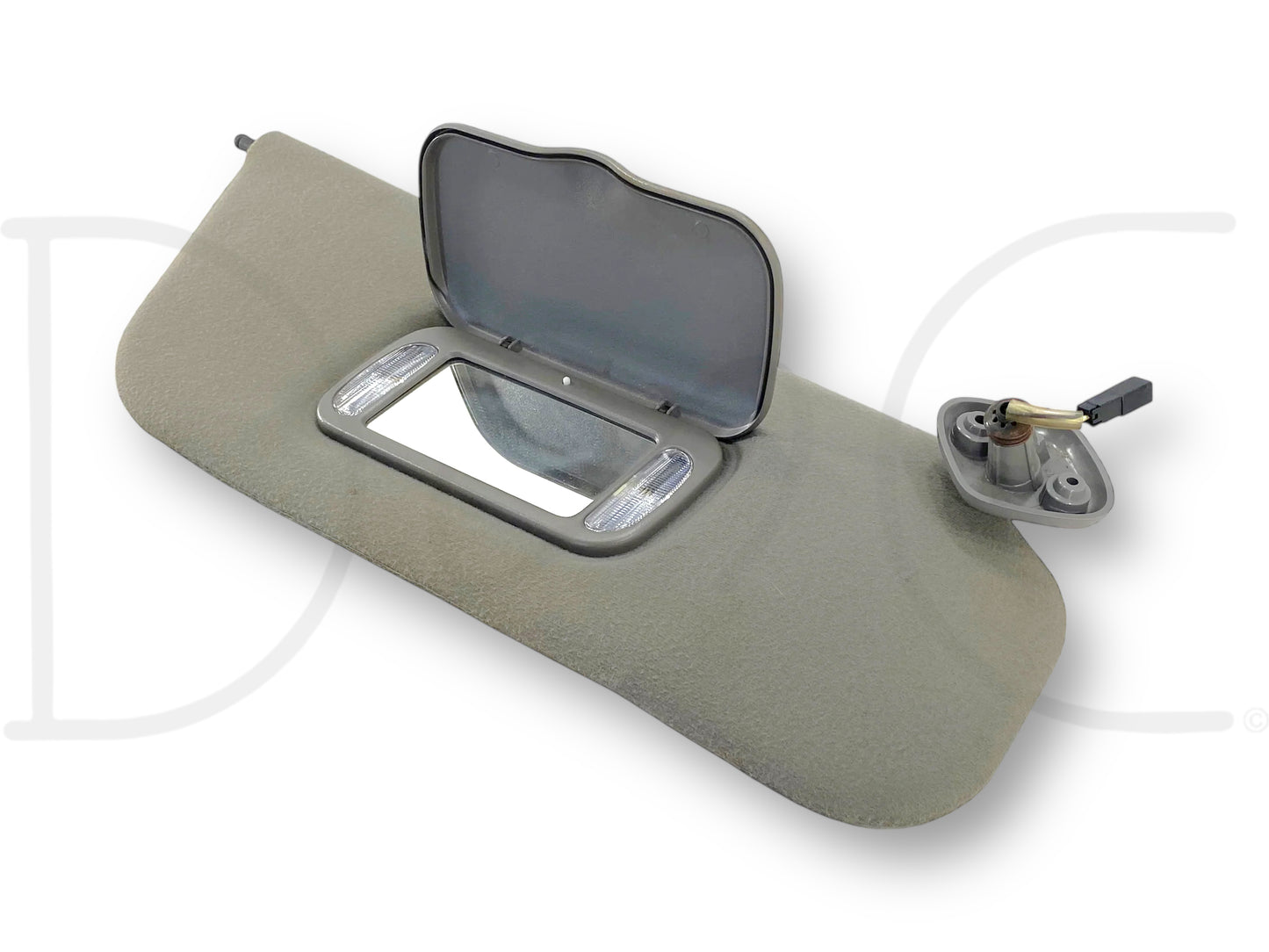 99-01 Ford F250 F350 RH Right Passenger Sun Visor Gray Cloth W/ Lighted Mirror