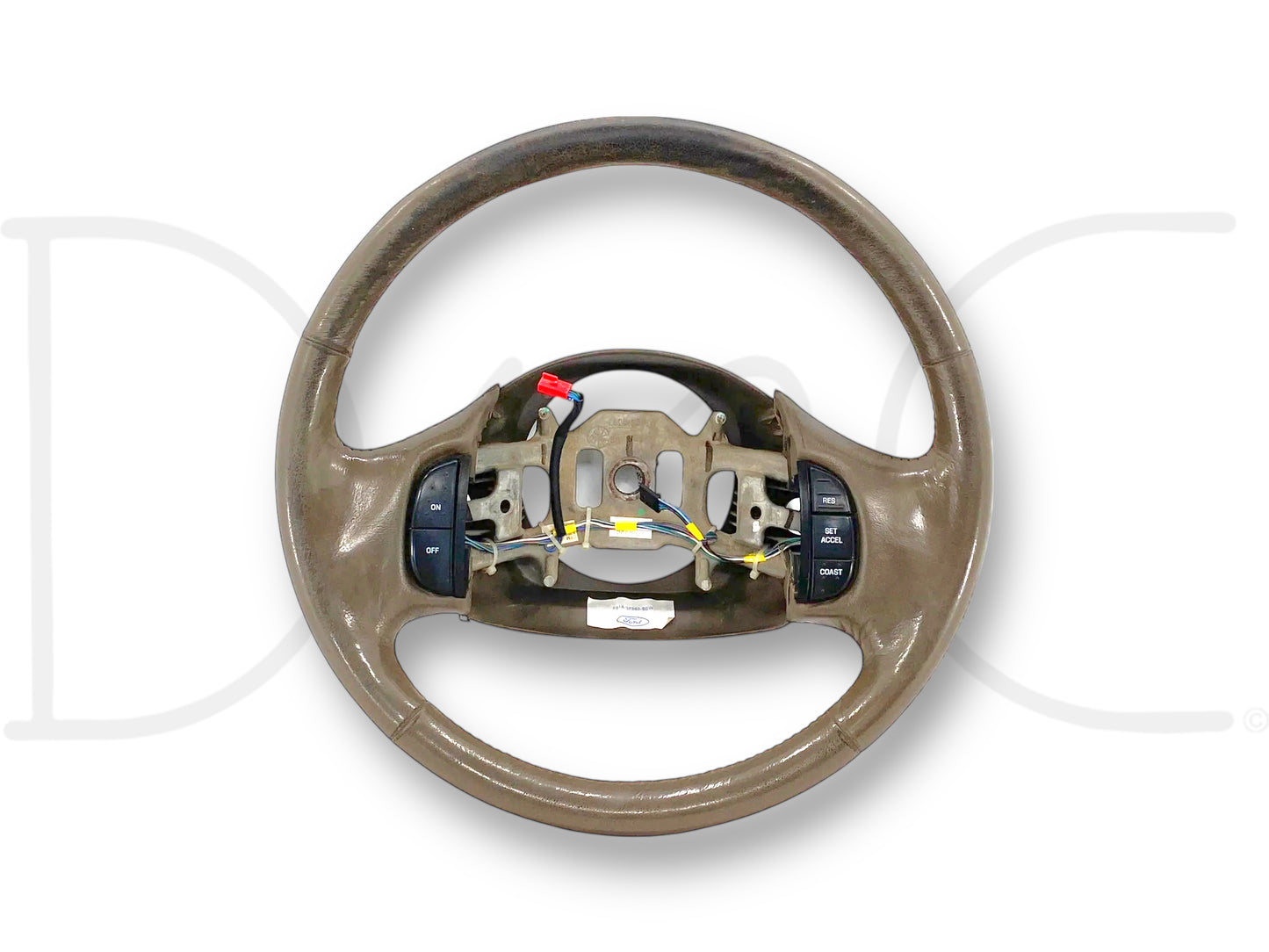 1999 E99 Ford F250 F350 Steering Wheel W/ Cruise Buttons Dark Praire Tan Leather