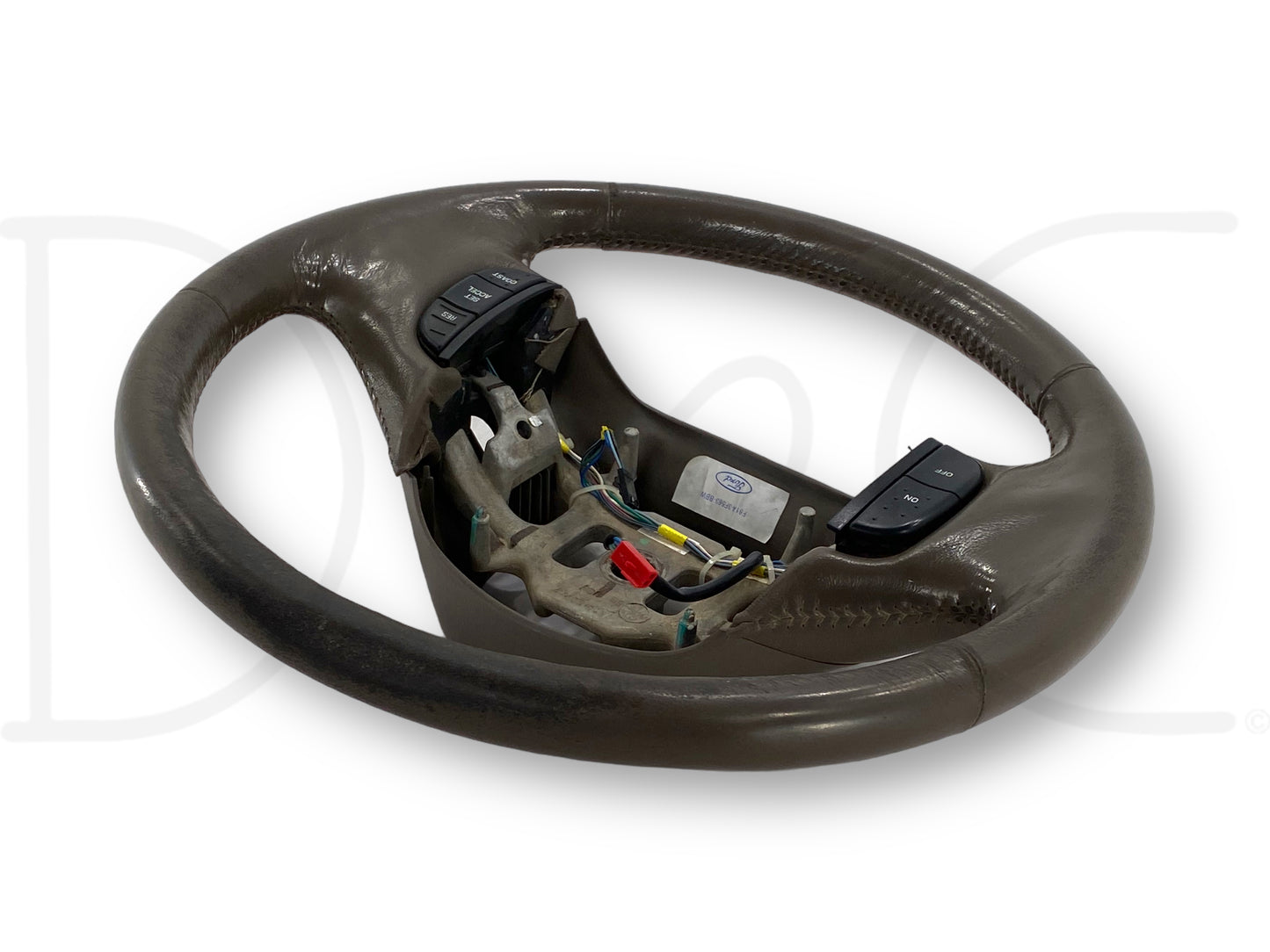 1999 E99 Ford F250 F350 Steering Wheel W/ Cruise Buttons Dark Praire Tan Leather