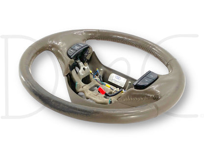 1999 E99 Ford F250 F350 Steering Wheel W/ Cruise Buttons Dark Praire Tan Leather