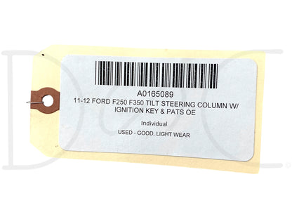11-12 Ford F250 F350 Tilt Steering Column W/ Ignition Key & Pats OE