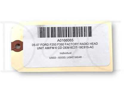 05-07 Ford F250 F350 Factory Radio Head Unit AM/FM 6 CD OEM 6C3T-18C815-AC
