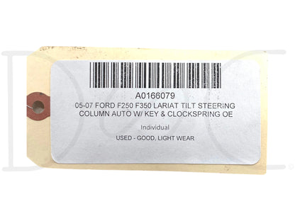 05-07 Ford F250 F350 Lariat Tilt Steering Column Auto W/ Key & Clockspring OE