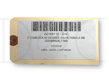 2" Camlock 90 Degree Valve Female Bb 2020Bb90Al77Ms