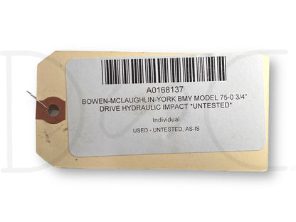 Bowen-Mclaughlin-York Bmy Model 75-0 3/4" Drive Hydraulic Impact *Untested*