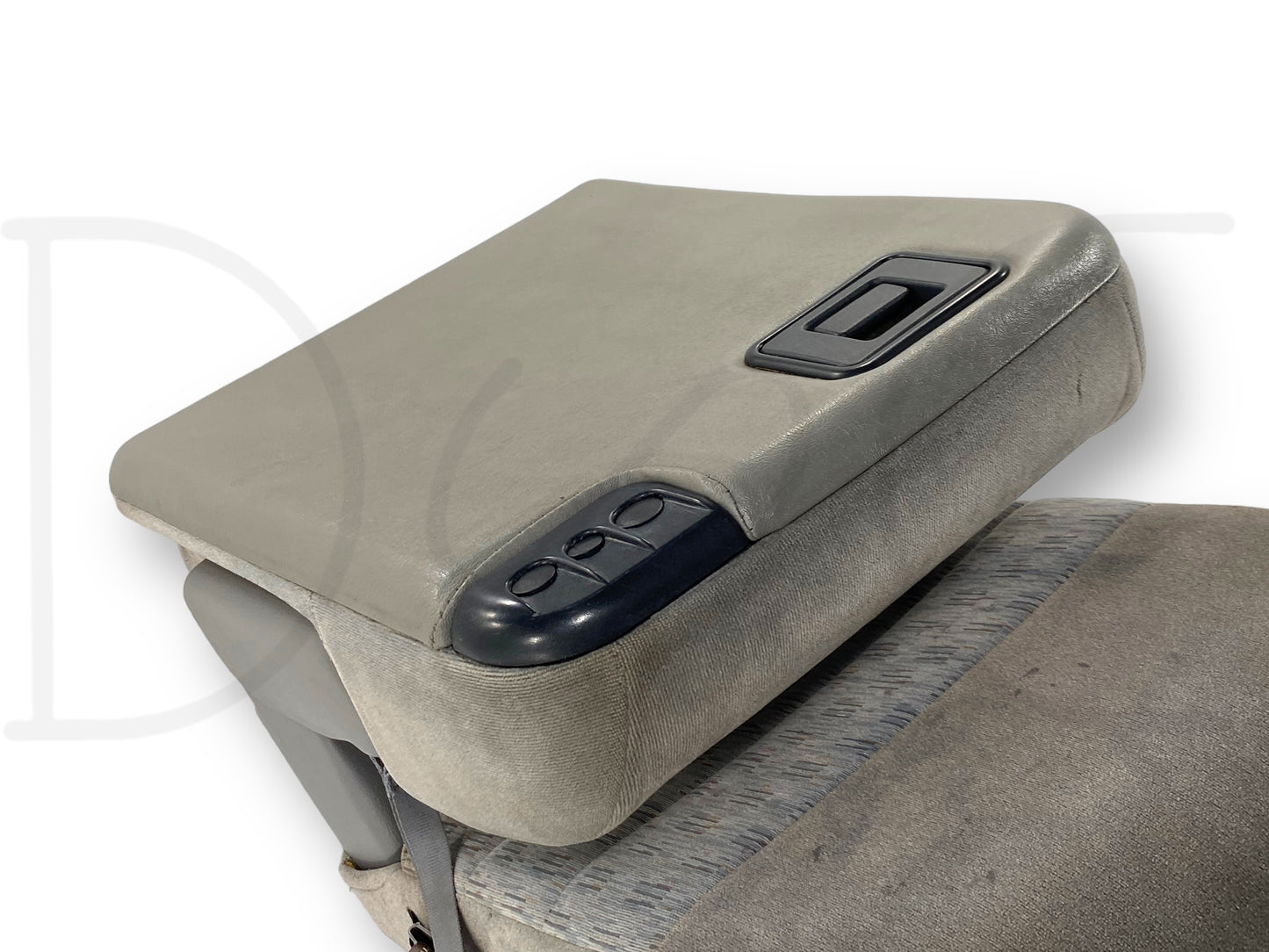 99-00 Ford F250 F350 Super Duty Front Center Console Jump Seat Gray Cloth