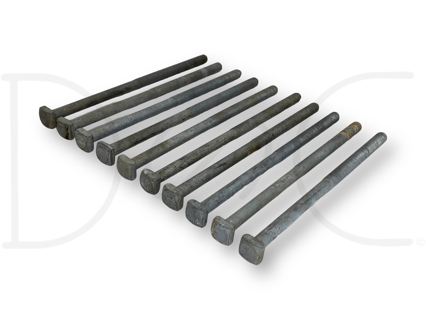 5/8-11 X 12" Bolt Square Head Galvanized 5/8"-11 Tpi [10] Bolts