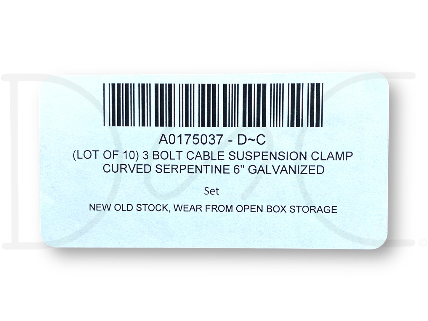 (Lot Of 10) 3 Bolt Cable Suspension Clamp Curved Serpentine 6" Galvanized