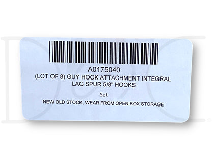 (Lot Of 8) Guy Hook Attachment Integral Lag Spur 5/8" Hooks