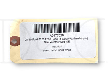 08-10 Ford F250 F350 Hood To Cowl Weatherstripping Seal Weather Strip OE