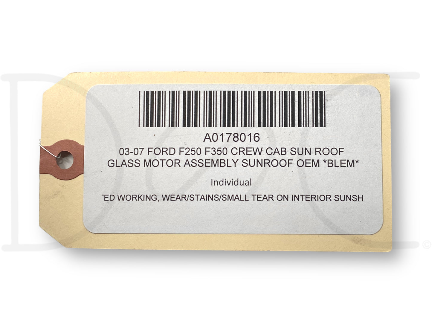 03-07 Ford F250 F350 Crew Cab Sun Roof Glass Motor Assembly Sunroof OEM *Blem*