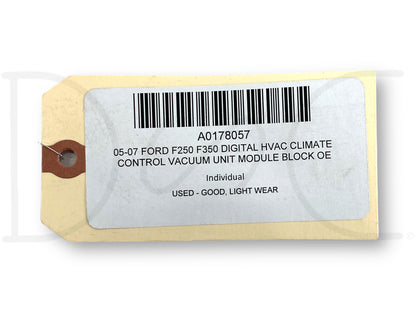 05-07 Ford F250 F350 Digital HVAC Climate Control Vacuum Unit Module Block OE
