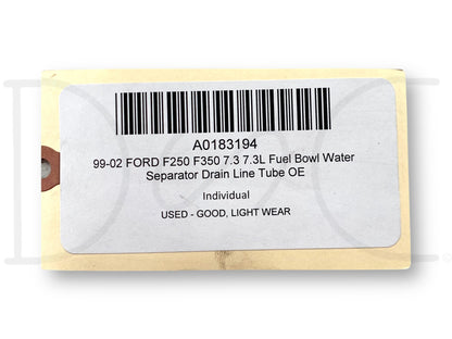 99-02 Ford F250 F350 7.3 7.3L Fuel Bowl Water Separator Drain Line Tube OE