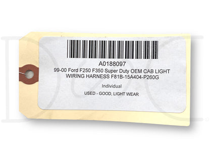 99-00 Ford F250 F350 Super Duty OEM Cab Light Wiring Harness F81B-15A404-P260G