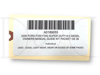 2006 Ford F250 F350 Super Duty 6.0 Diesel Owners Manual Guide Kit Packet OE 06