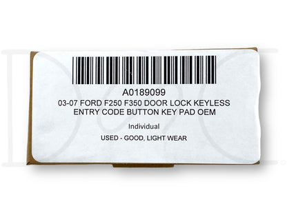 03-07 Ford F250 F350 Door Lock Keyless Entry Code Button Key Pad OEM