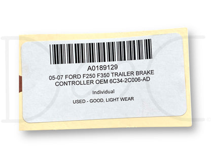 05-07 Ford F250 F350 Trailer Brake Controller OEM 6C34-2C006-Ad