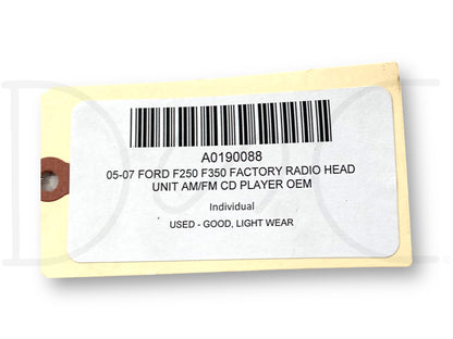 05-07 Ford F250 F350 Factory Radio Head Unit AM/FM CD Player OEM