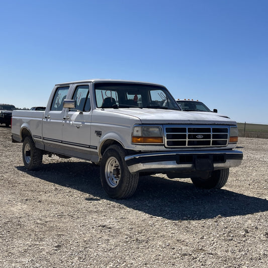 95-97 Ford F250 F350 Crew Cab LH Left Driver Rear Door White / Silver