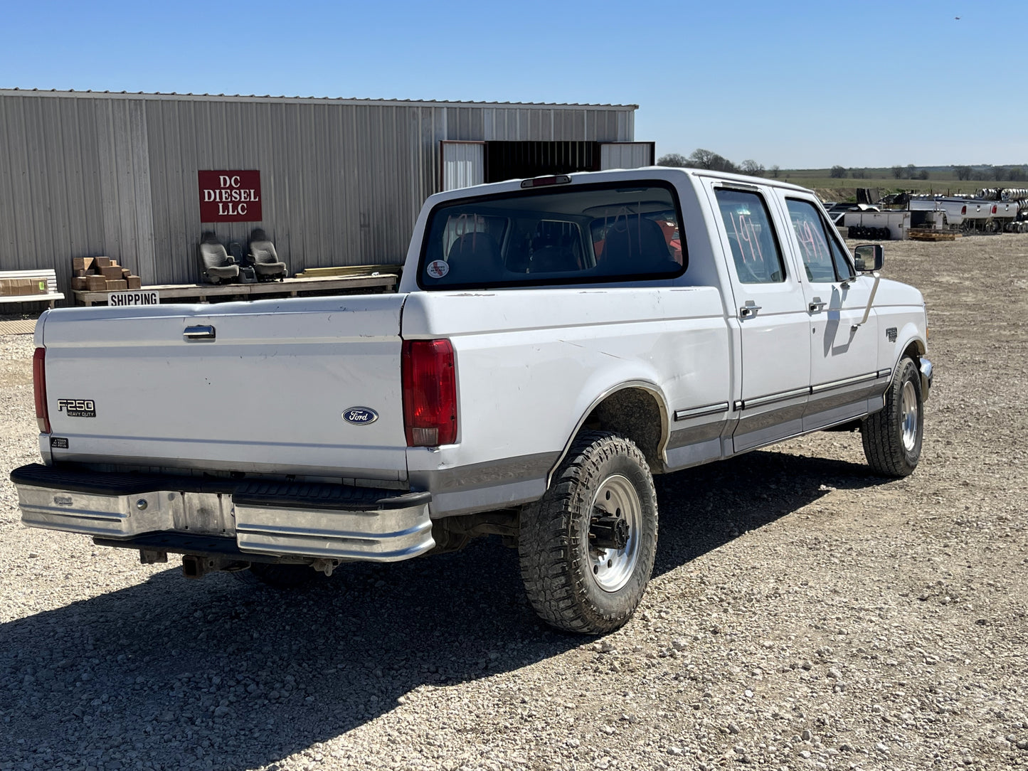 95-97 Ford F250 F350 Crew Cab LH Left Driver Rear Door White / Silver