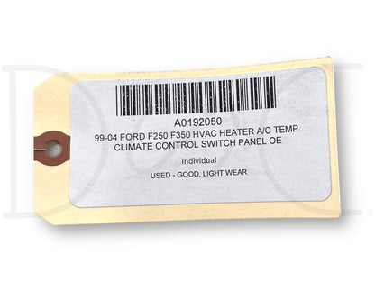 99-04 Ford F250 F350 HVAC Heater A/C Temp Climate Control Switch Panel OE