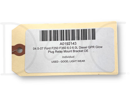 04.5-07 Ford F250 F350 6.0 6.0L Diesel Gpr Glow Plug Relay Mount Bracket OE
